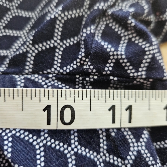 Donna Ricco Womens Pants Size 14 Blue White Slant Pockets Mid Rise - Picture 8 of 10